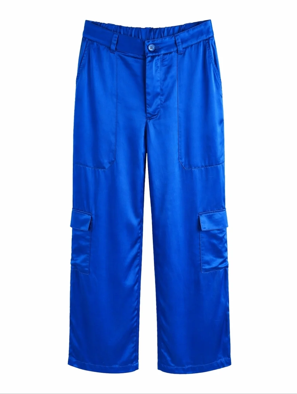 YFB Young Fabulous & Broke NWT Royal Blue Satin Jogger Pants Sz S Indie Sleeze